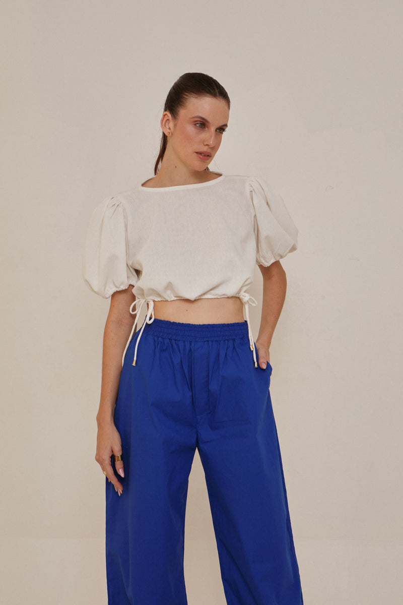 Calça reta em algodão 100%