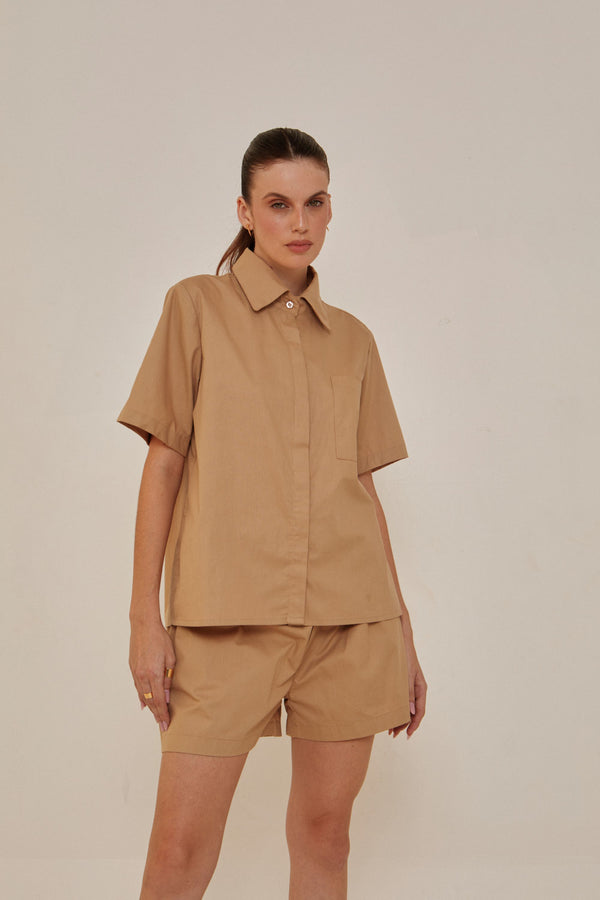 Camisa de manga curta 100% algodão