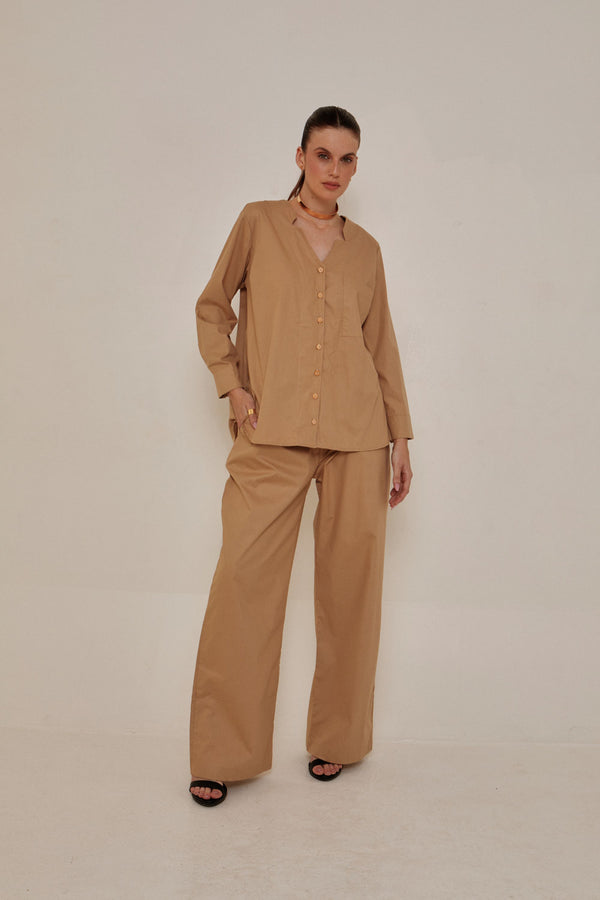 Calça reta em algodão 100%