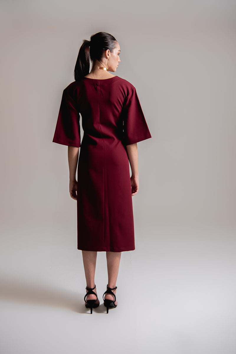 Vestido midi em alfaiataria com top