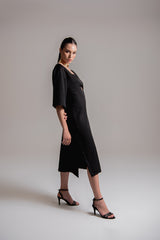 Vestido midi em alfaiataria com top