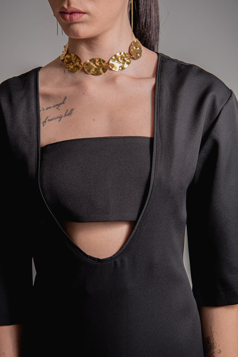 Vestido midi em alfaiataria com top