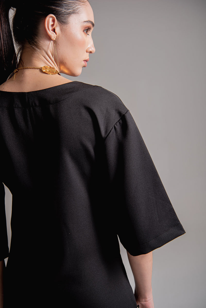 Vestido midi em alfaiataria com top