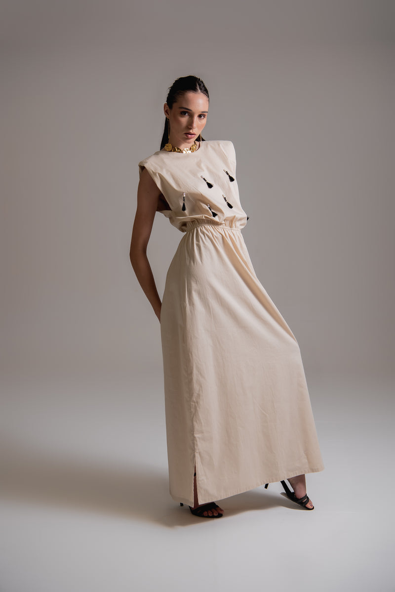 Vestido longo em algodão 100%