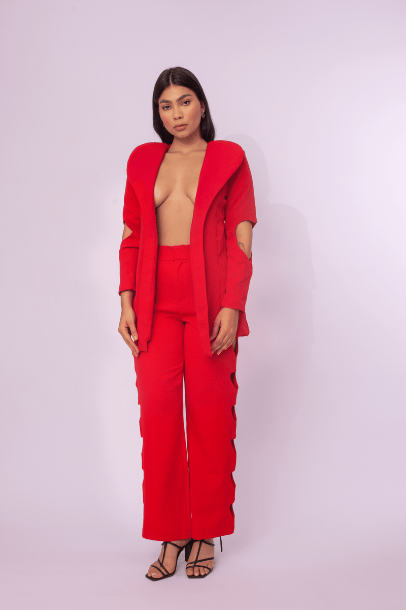 Blazer em Alfaiataria Alongado com Recortes - Aline vervan