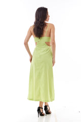 Vestido midi de linho
