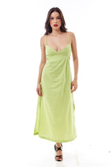 Vestido midi de linho