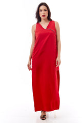 Vestido longo assimétrico em Alfaiataria