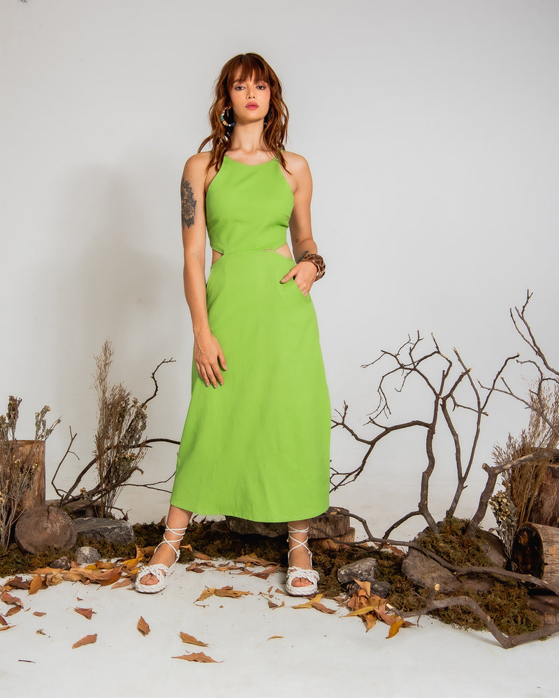 Vestido Midi em Viscolinho